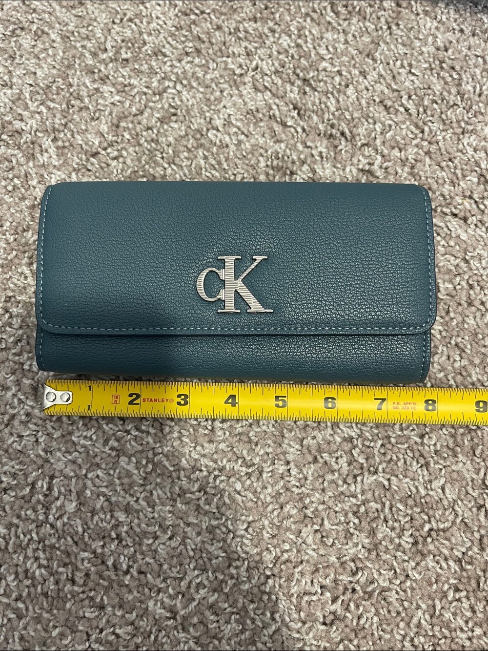 Calvin Klein Teal Pebbled Leather Backpack with Matching Wallet - Picture 10 of 11